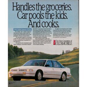 1989 Oldsmobile 1990 Cutlass Supreme 4-Door Vintage Print Ad (L11)